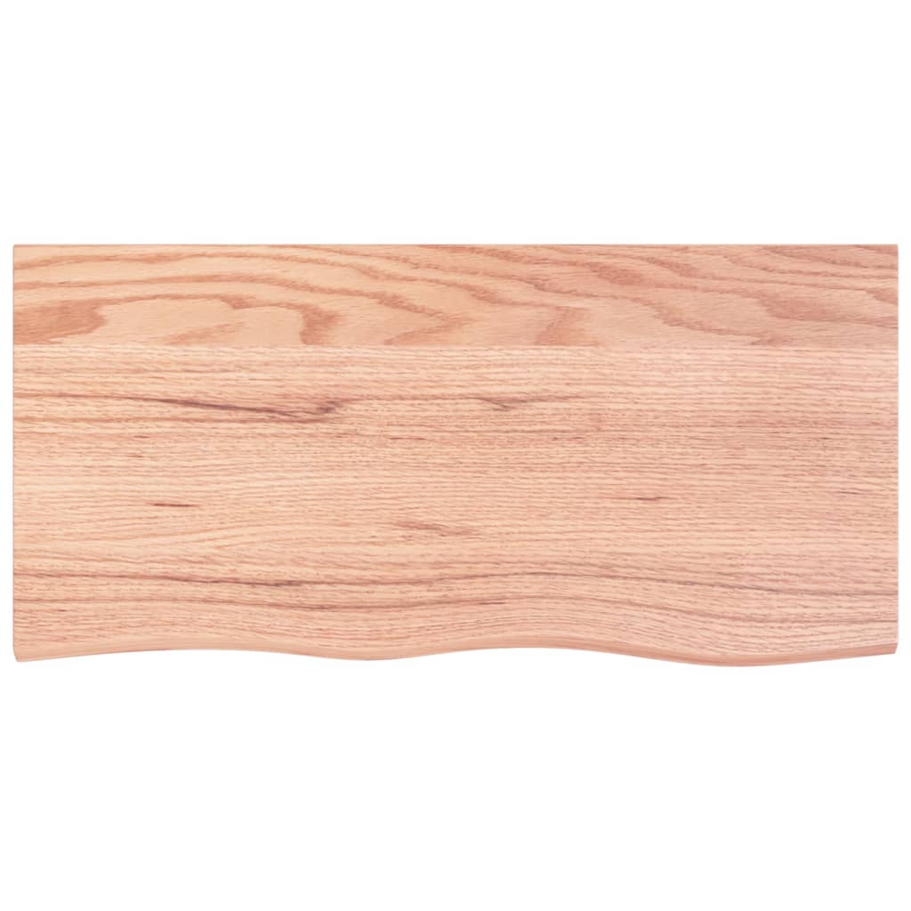 vidaXL Wall Shelf Light Brown 39.4"x19.7"x(0.8"-2.4") Treated Solid Wood Oak