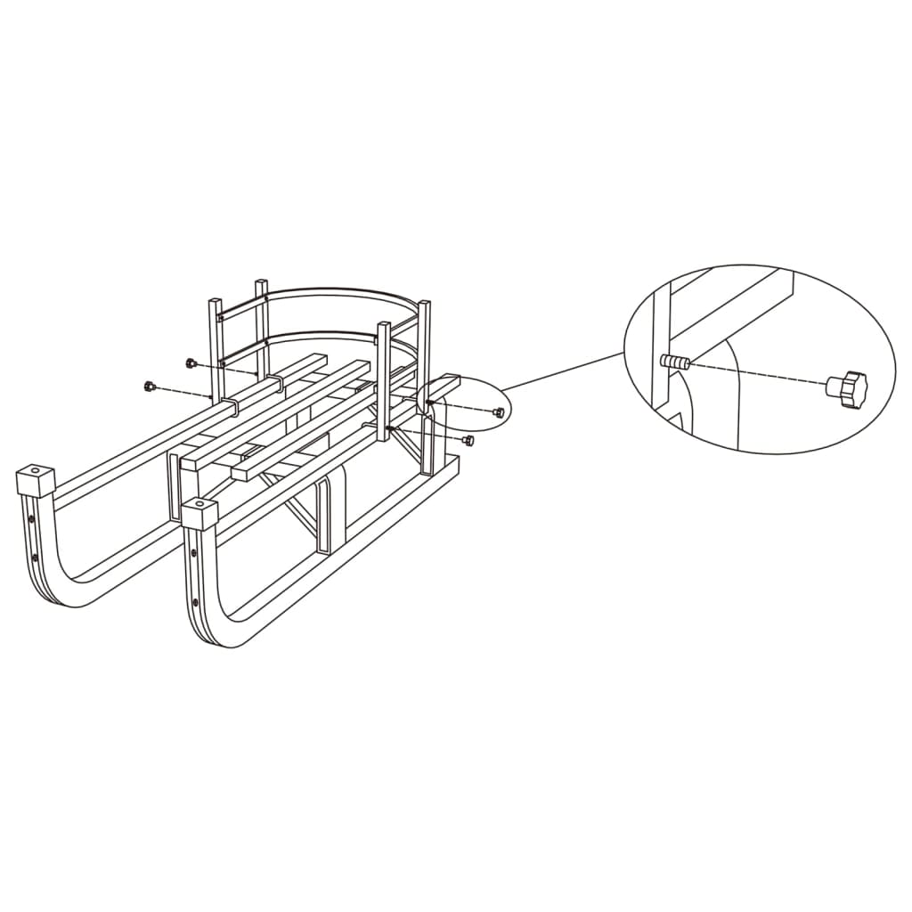 vidaXL Backrest for Sledge Red Plywood