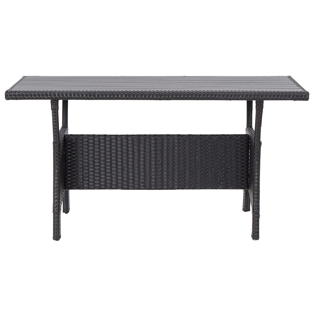 vidaXL Patio Table Black 47.2"x27.6"x26" Poly Rattan