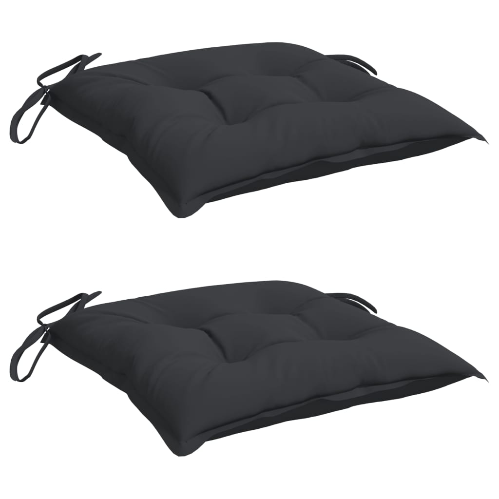 vidaXL Chair Cushions 2 pcs Black 19.7"x19.7"x2.8" Oxford Fabric