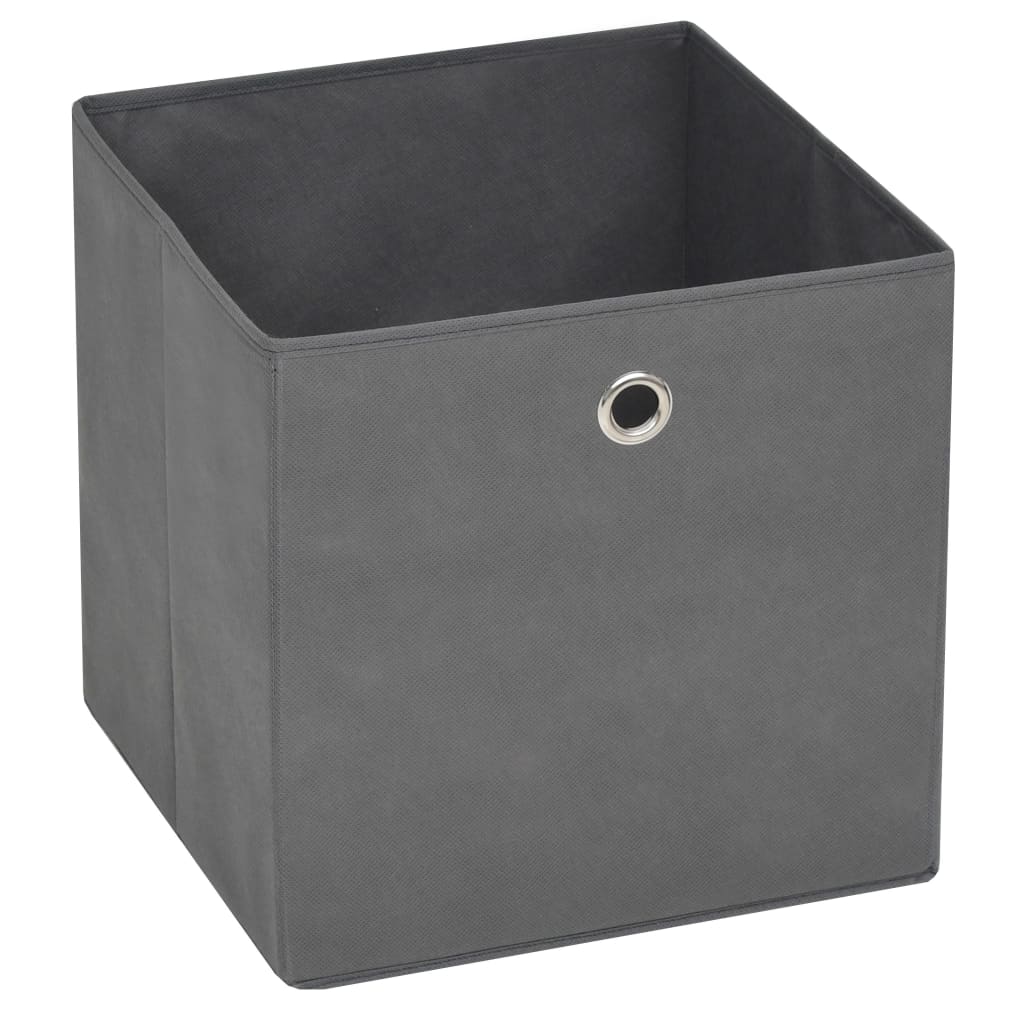 vidaXL Storage Boxes 4 pcs Non-woven Fabric 11"x11"x11" Gray