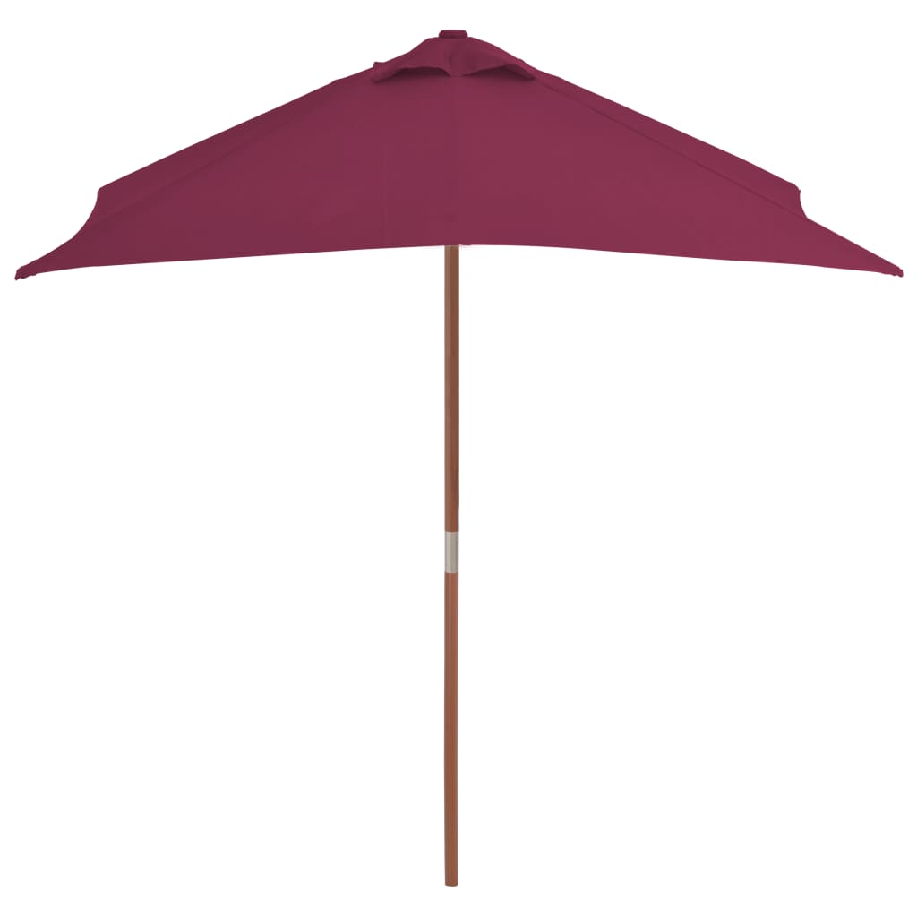 vidaXL Garden Parasol with Wooden Pole 59.1"x78.7" Bordeaux Red