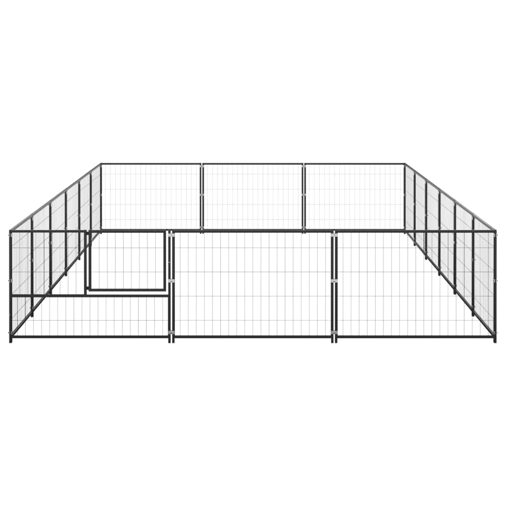 vidaXL Dog Kennel Black 193.8 ft² Steel