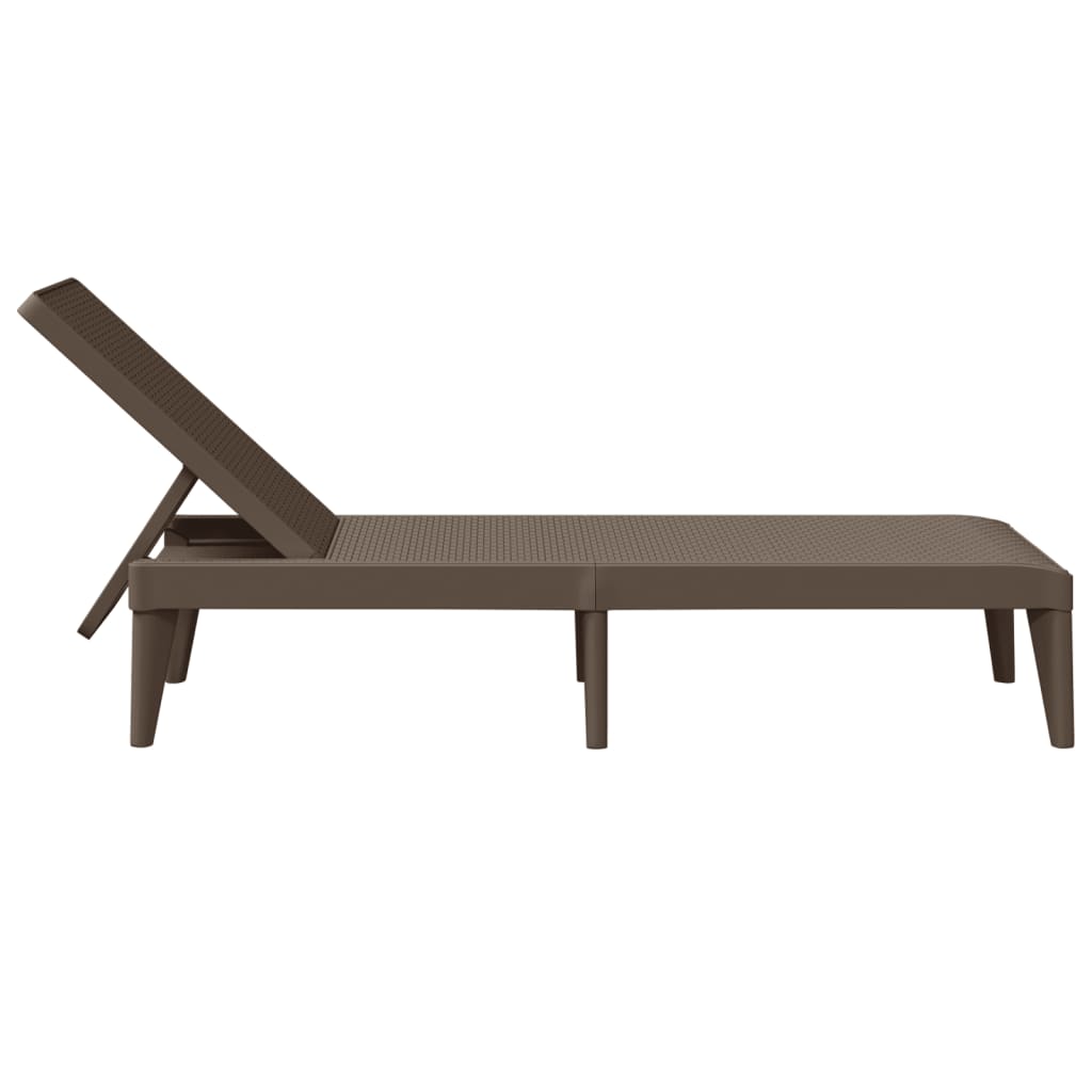 vidaXL Sun Lounger Brown 73.2"x23.6"x11.4" PP