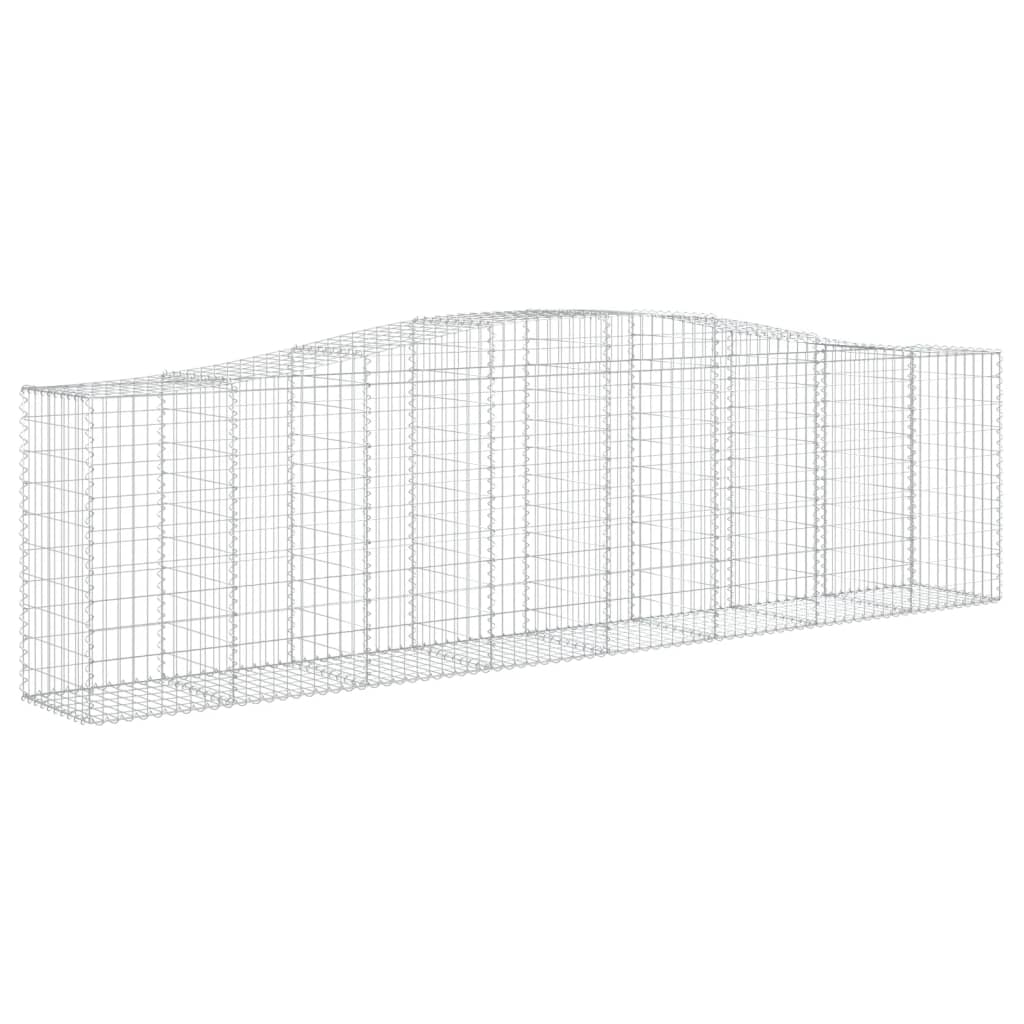 vidaXL Arched Gabion Baskets 2 pcs 157.5"x19.7"x39.4"/47.2" Galvanized Iron