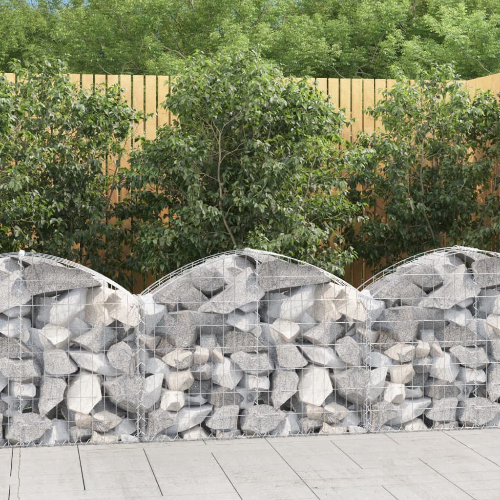 vidaXL Arched Gabion Basket 39.4"x11.8"x23.6"/31.5" Galvanized Iron