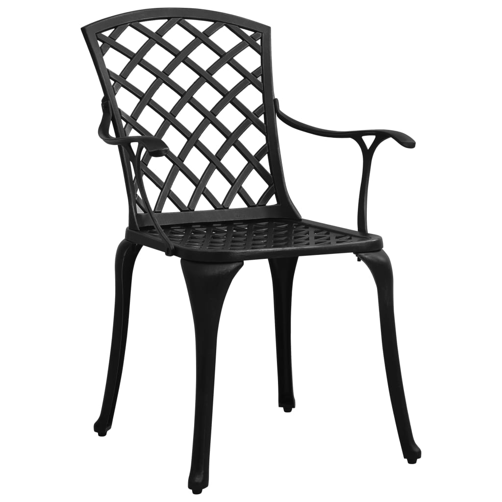 vidaXL 5 Piece Bistro Set Cast Aluminum Black