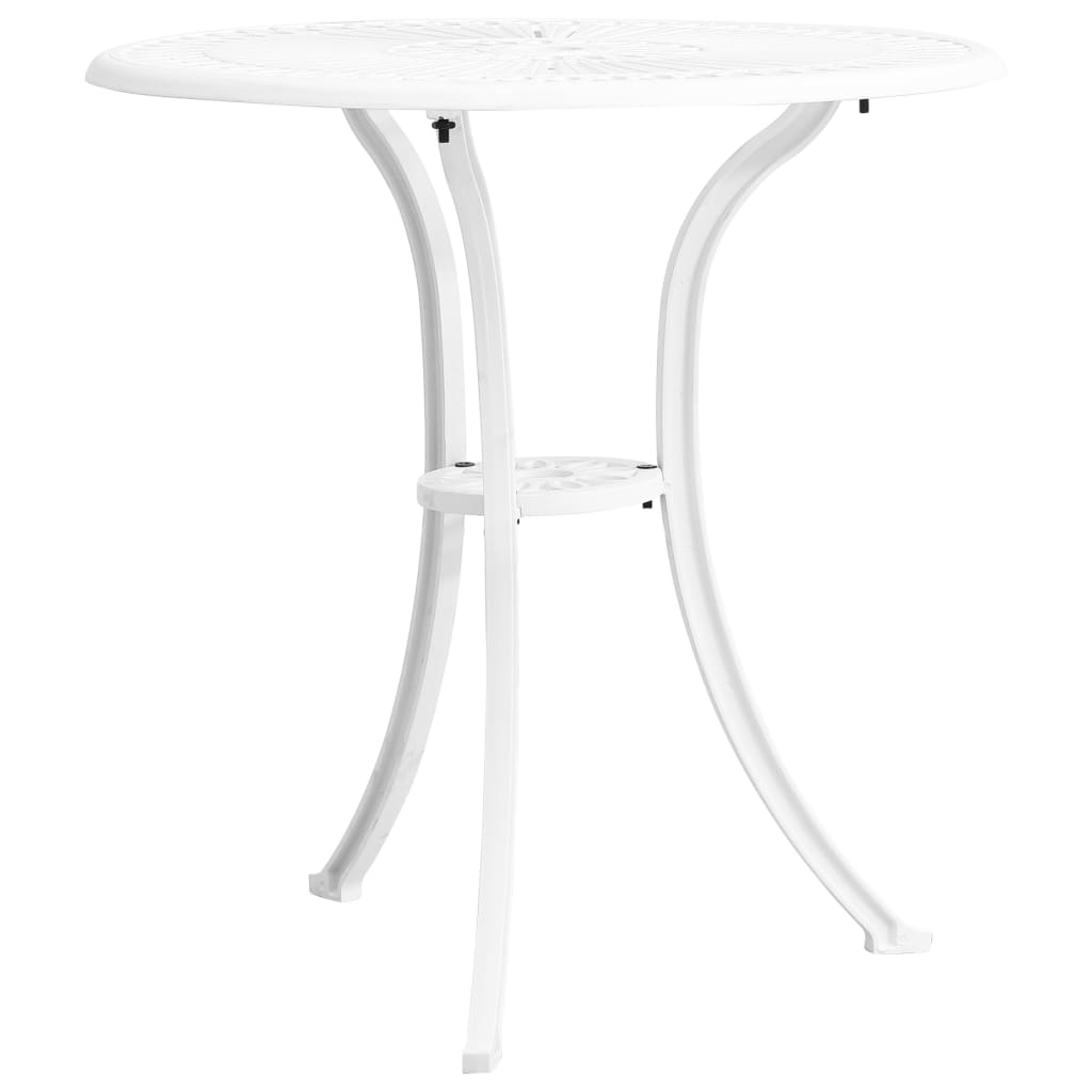 vidaXL 3 Piece Bistro Set Cast Aluminum White