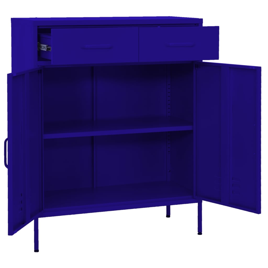 vidaXL Storage Cabinet Navy Blue 31.5"x13.8"x40" Steel