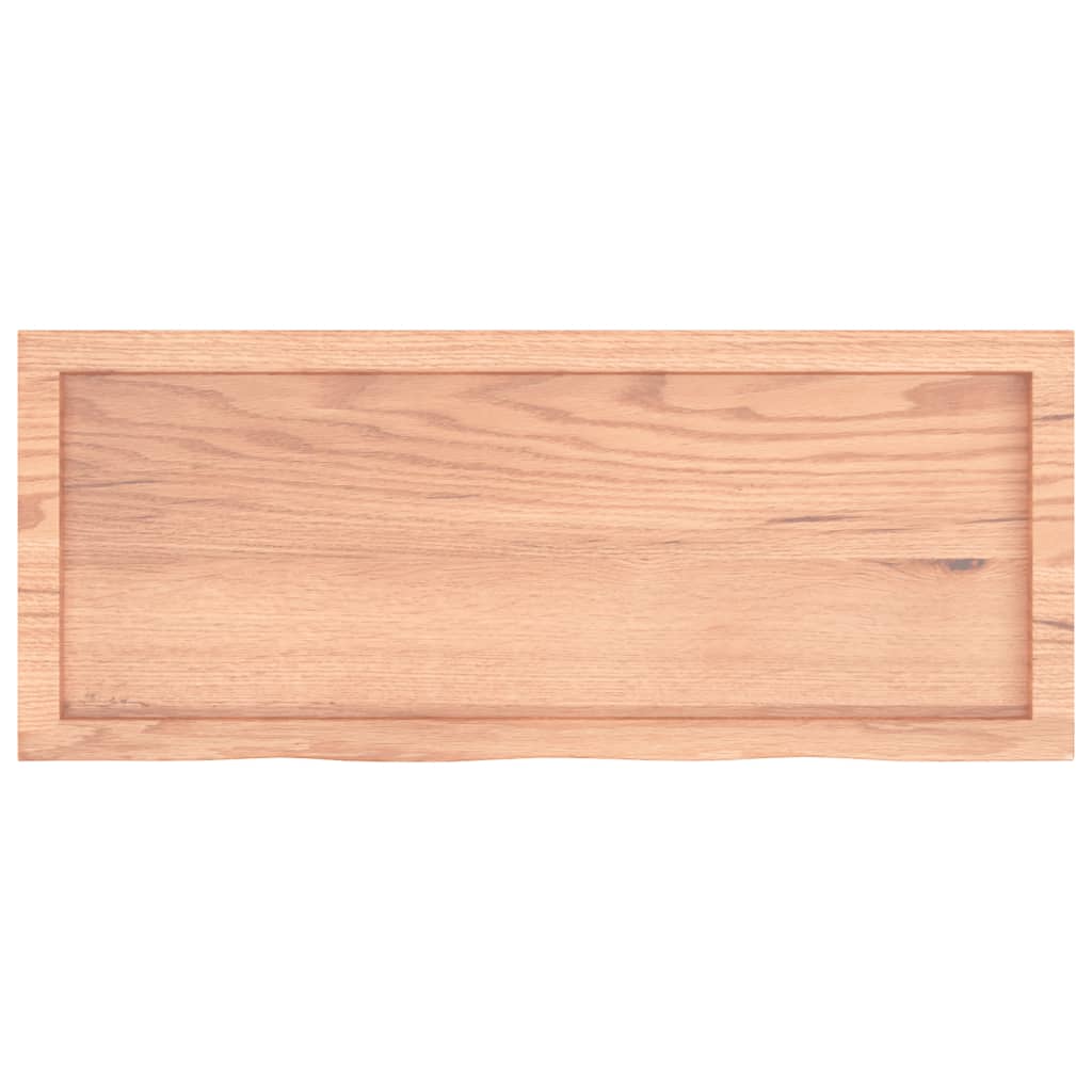 vidaXL Table Top Light Brown 39.4"x15.7"x(0.8"-1.6") Treated Solid Wood Oak