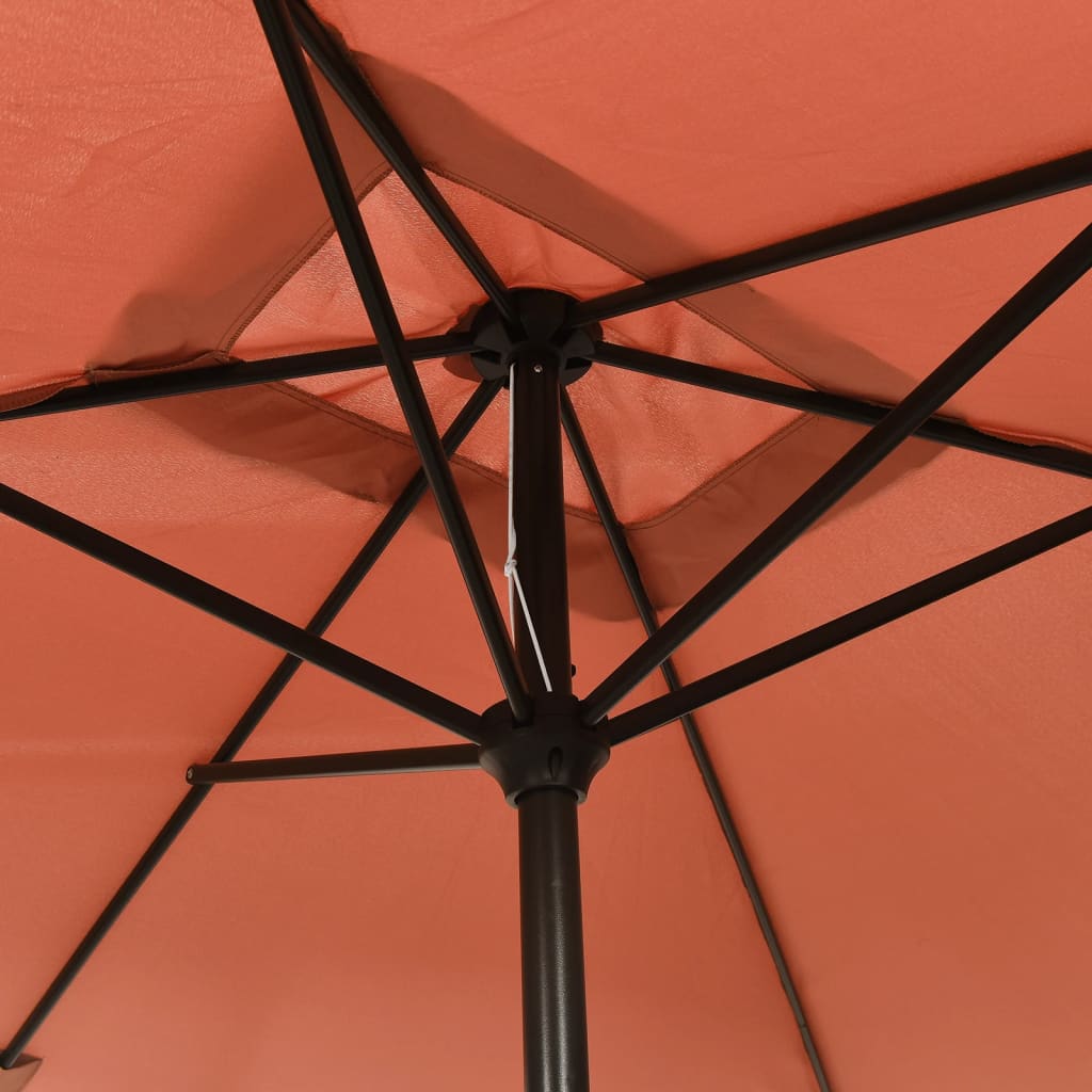 vidaXL Garden Parasol with Metal Pole 118"x78.7" Terracotta