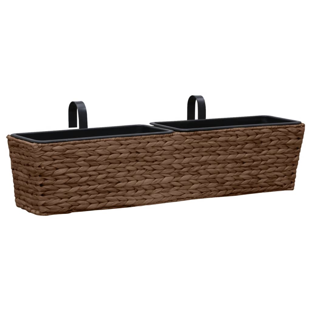 vidaXL Plant Pots 2 pcs Water Hyacinth Brown