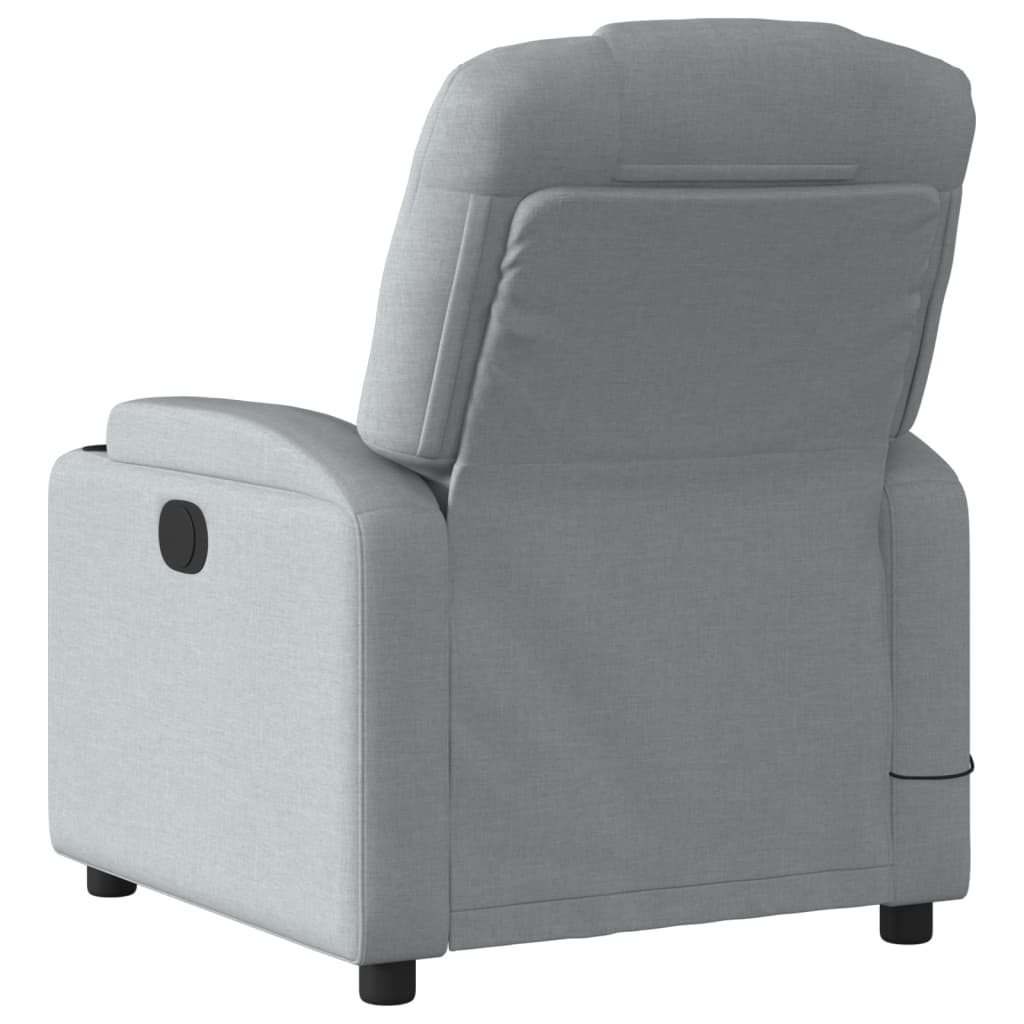 vidaXL Massage Recliner Chair Light Gray Fabric