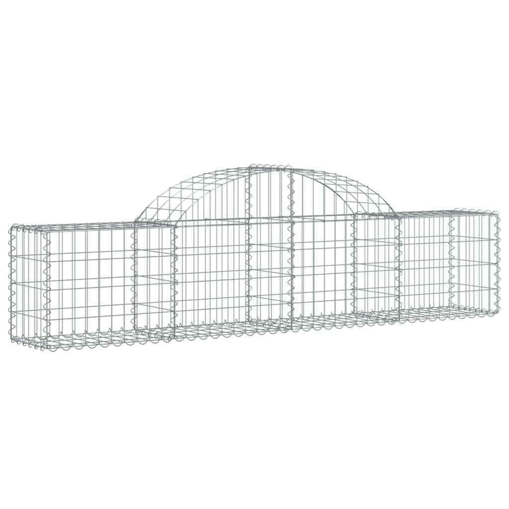 vidaXL Arched Gabion Baskets 2 pcs 78.7"x11.8"x15.7"/23.6" Galvanized Iron