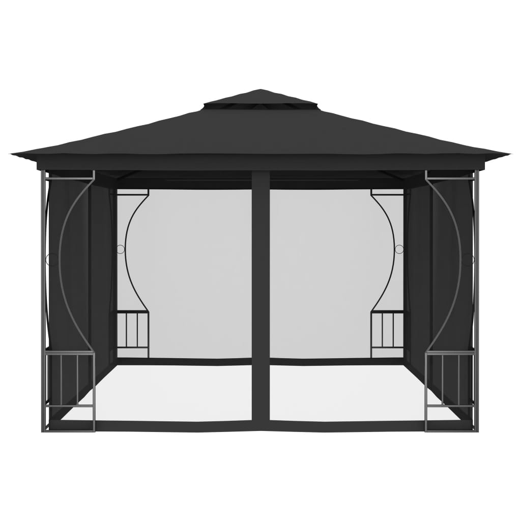 vidaXL Gazebo with Nets 9.8'x13.1'x8.7' Anthracite