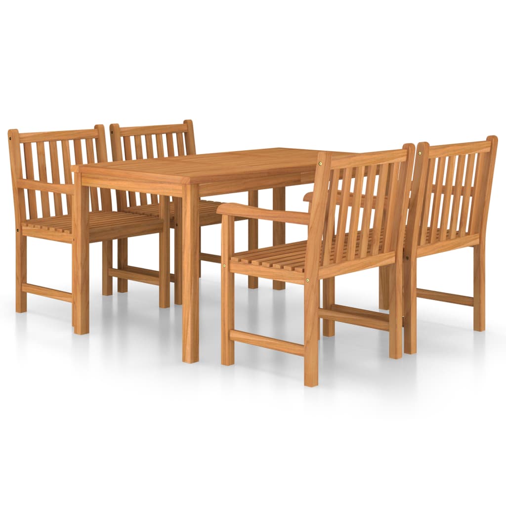 vidaXL 5 Piece Patio Dining Set Solid Teak Wood