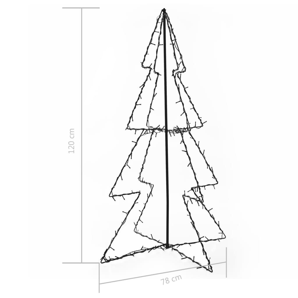 vidaXL Christmas Cone Tree 160 LEDs Indoor and Outdoor 30.7"x47.2"