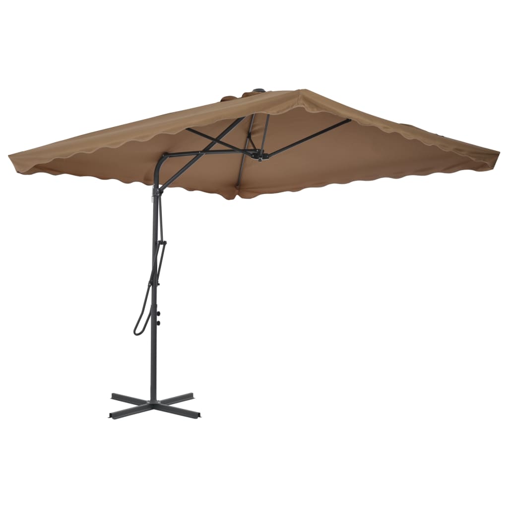 vidaXL Garden Parasol with Steel Pole 98.4"x98.4" Taupe