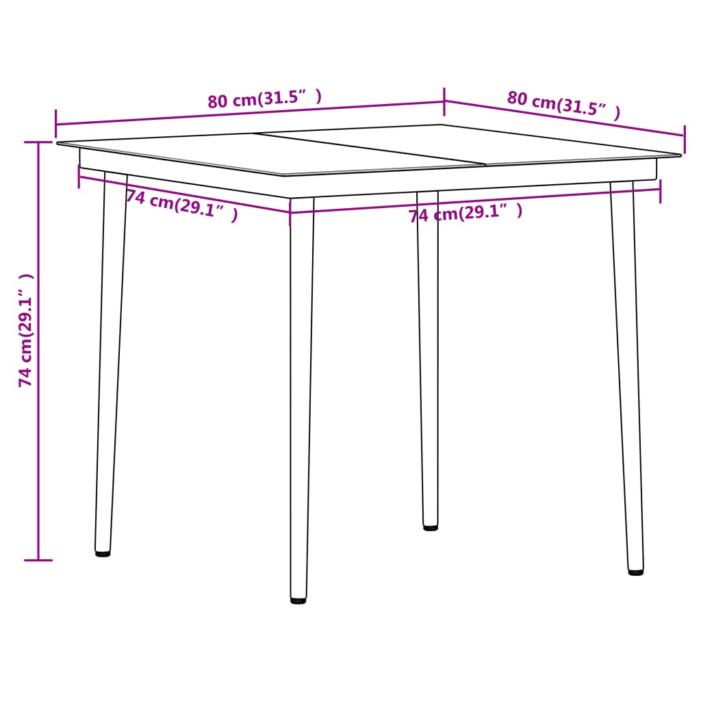 vidaXL 3 Piece Patio Dining Set Oak