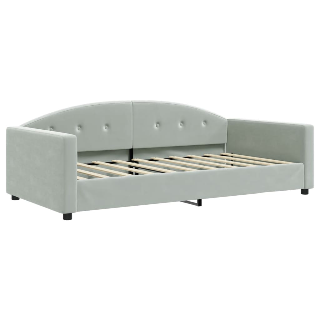 vidaXL Daybed with Trundle without Mattress Light Gray 39.4"x74.8"