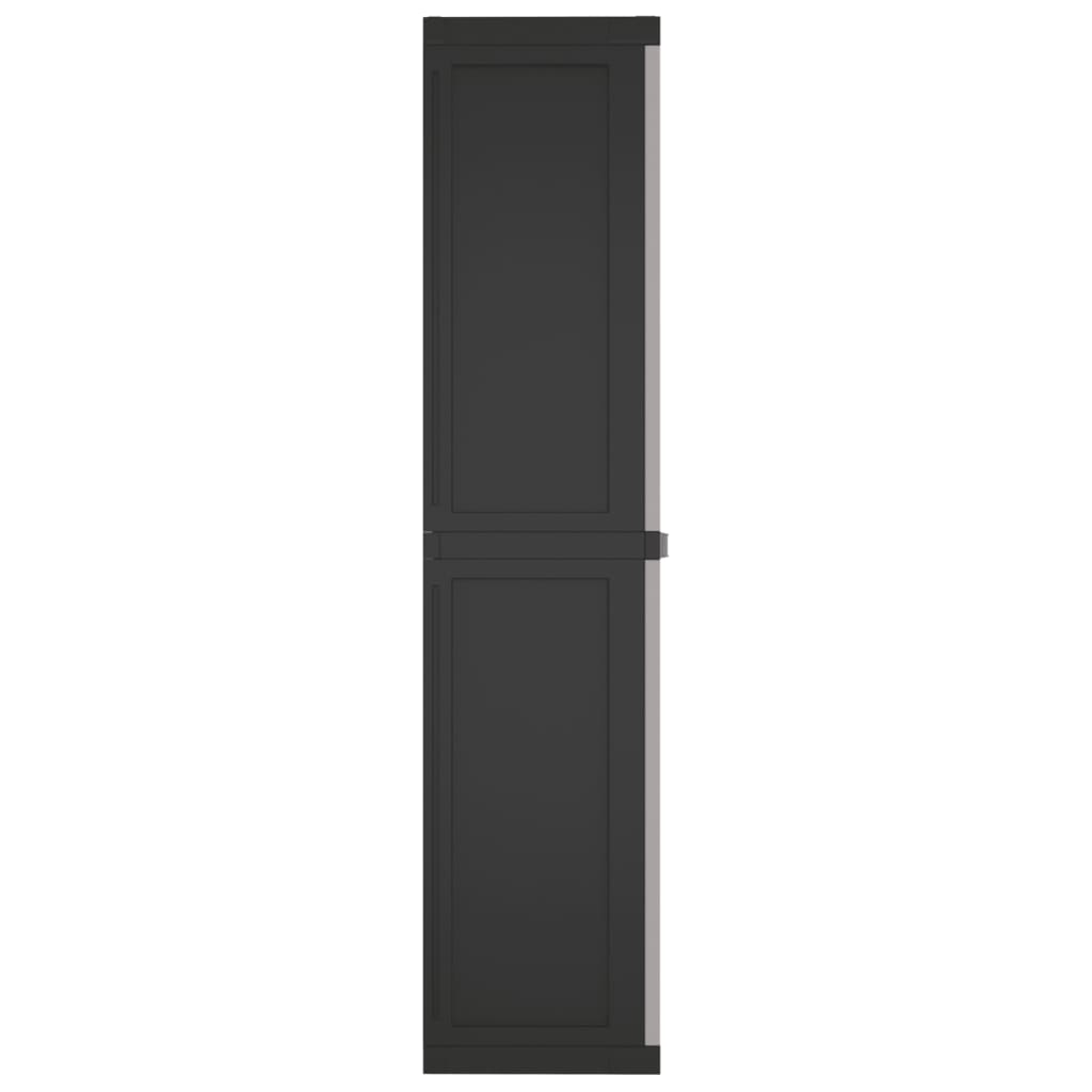 vidaXL Outdoor Storage Cabinet Gray and Black 38.2"x14.6"x65" PP