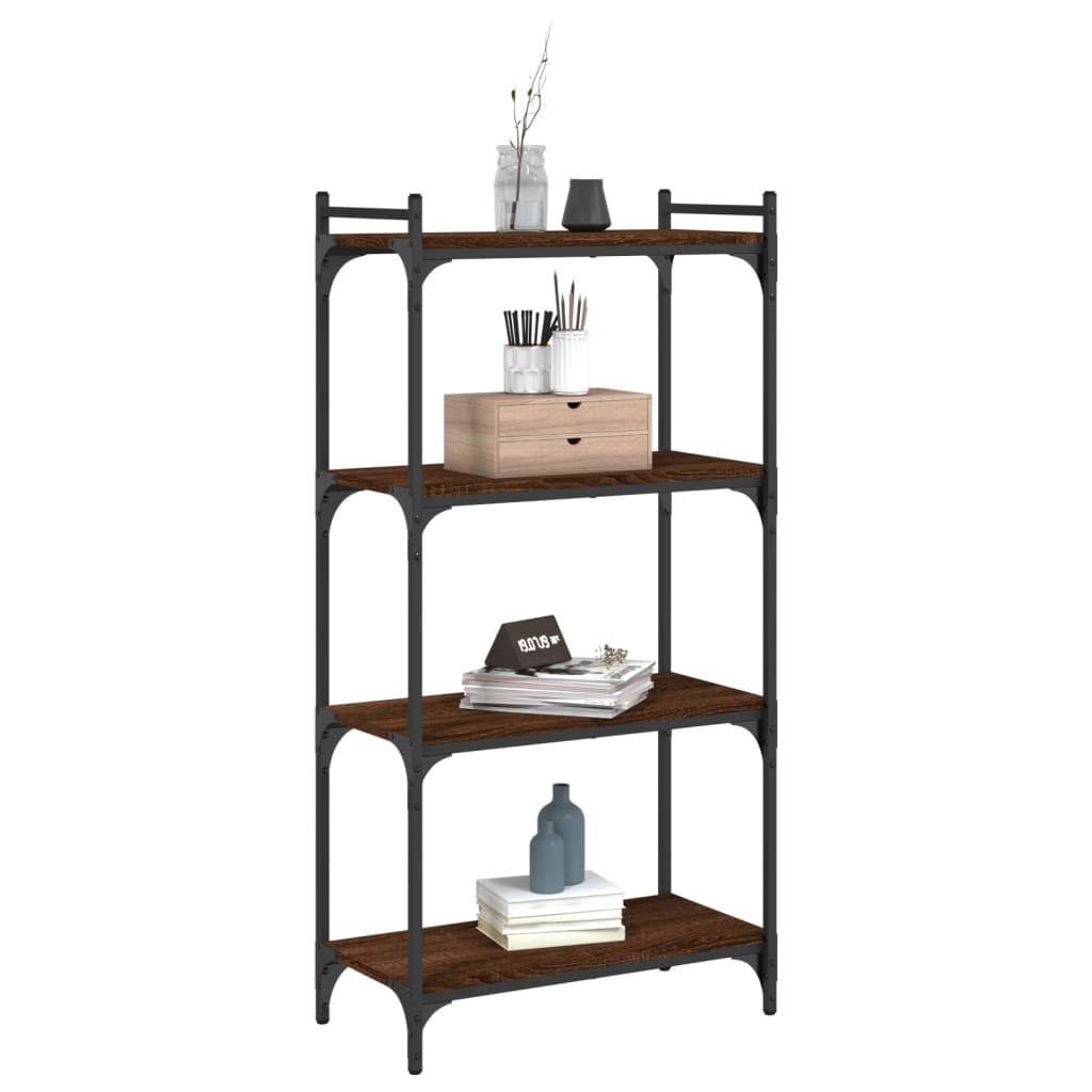 vidaXL Bookcase 4-Tier Brown Oak 23.6"x11.8"x47.2" Engineered Wood