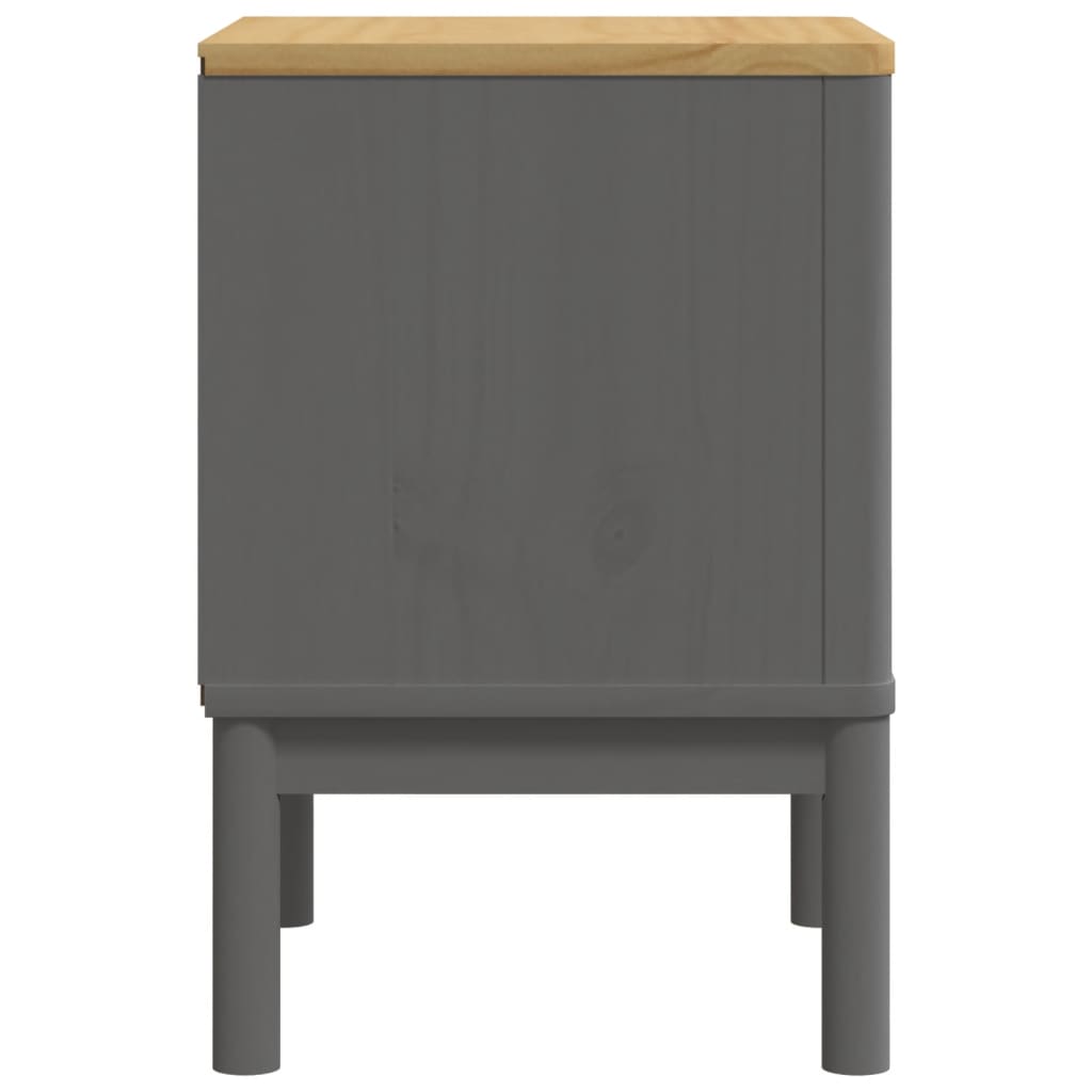 vidaXL Bedside Cabinet FLORO Gray 17.7"x15.4"x22.4" Solid Wood Pine