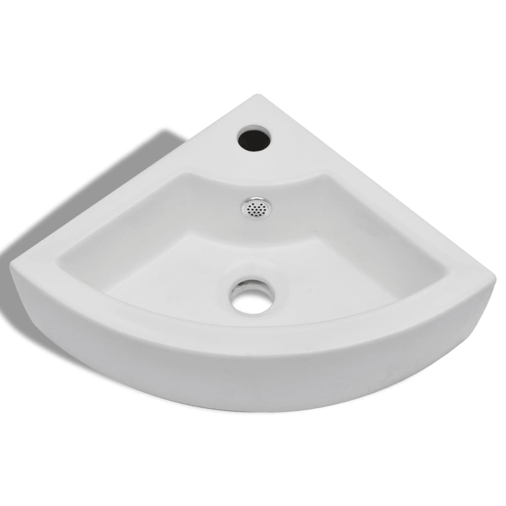 vidaXL Bathroom Basin Ceramic 17.3"x12.2" White