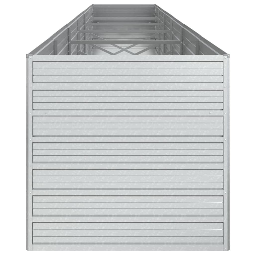 vidaXL Garden Raised Bed 236.2"x31.5"x30.3" Galvanized Steel Silver