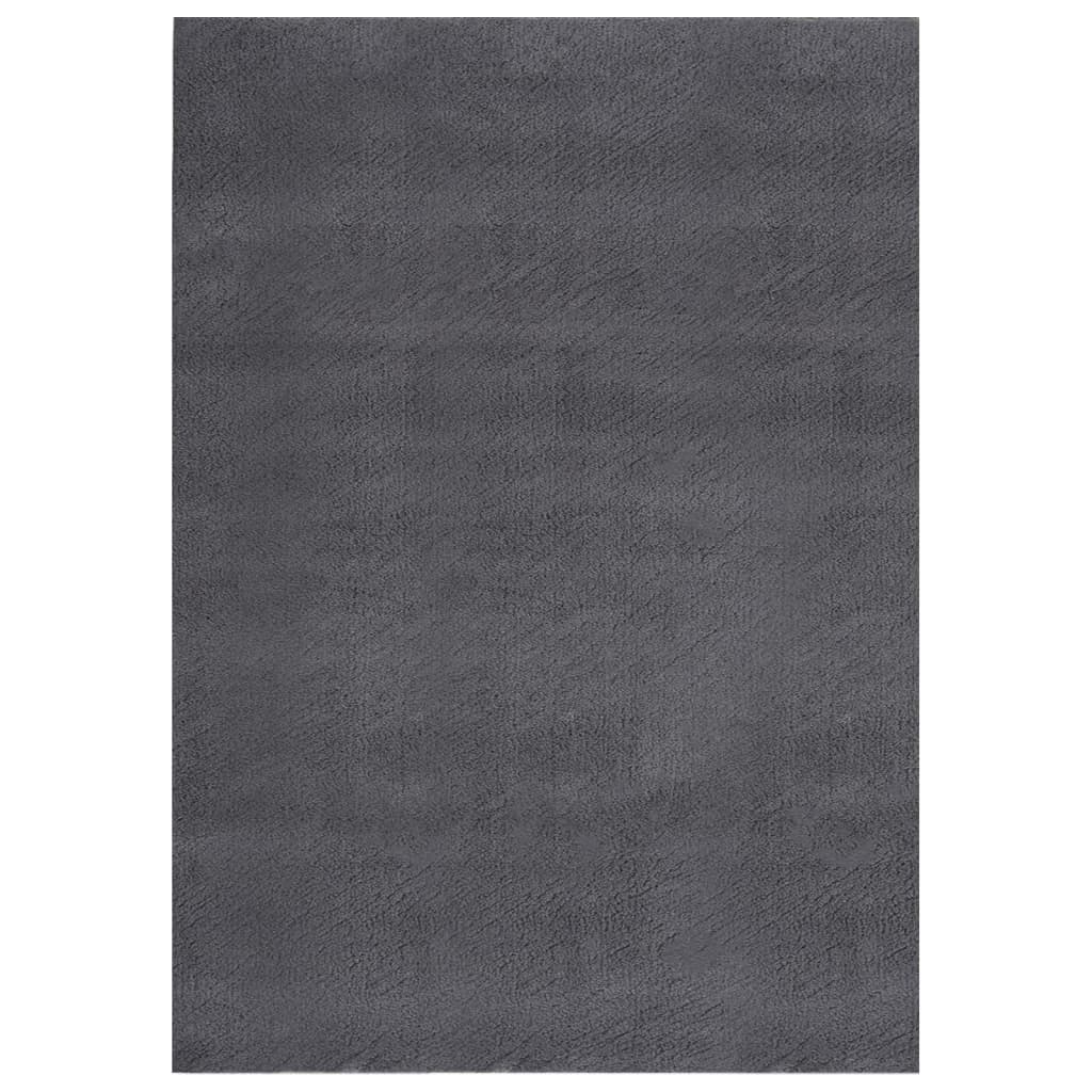 vidaXL Washable Rug Soft Shaggy Anthracite 63"x90.6" Anti Slip