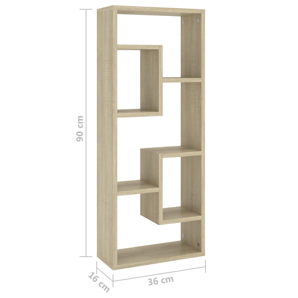 vidaXL Wall Shelf Sonoma Oak 14.2"x6.3"x35.4" Engineered Wood