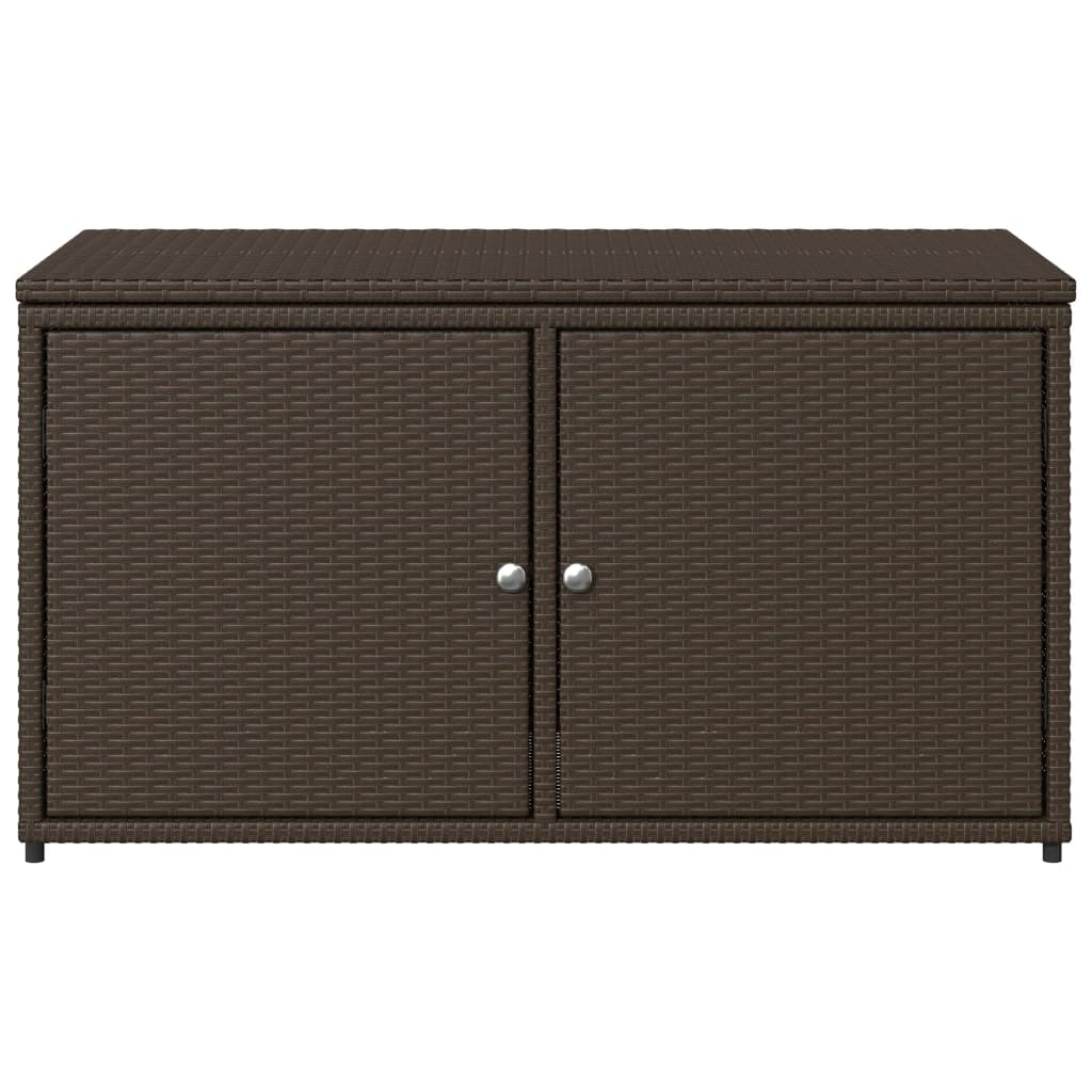 vidaXL Patio Storage Cabinet Brown 43.3"x21.7"x23.8" Poly Rattan