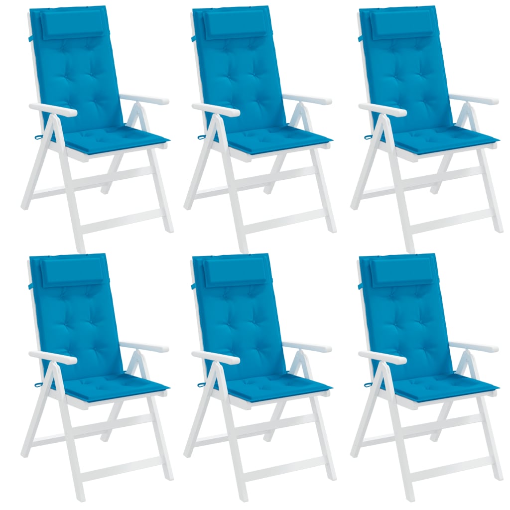 vidaXL Highback Chair Cushions 6 pcs Light Blue Oxford Fabric