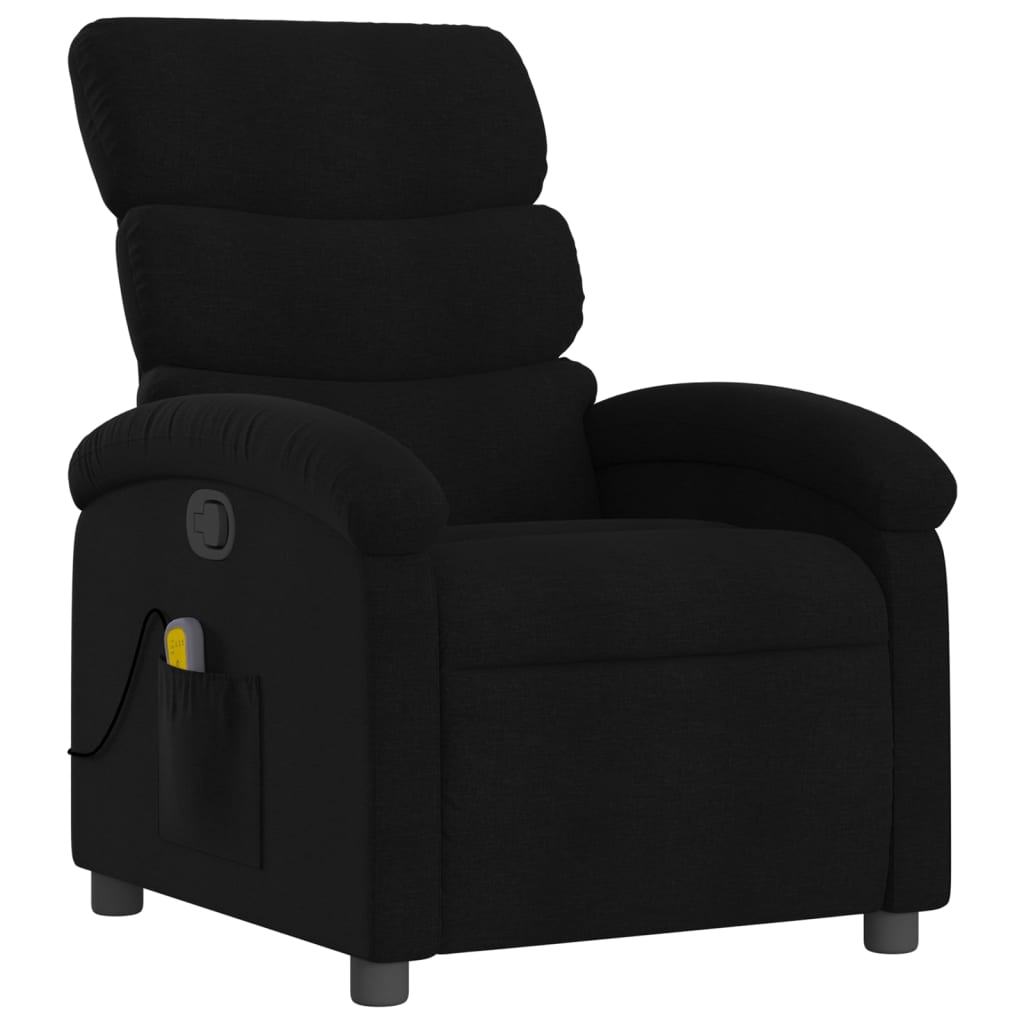 vidaXL Massage Recliner Chair Black Fabric