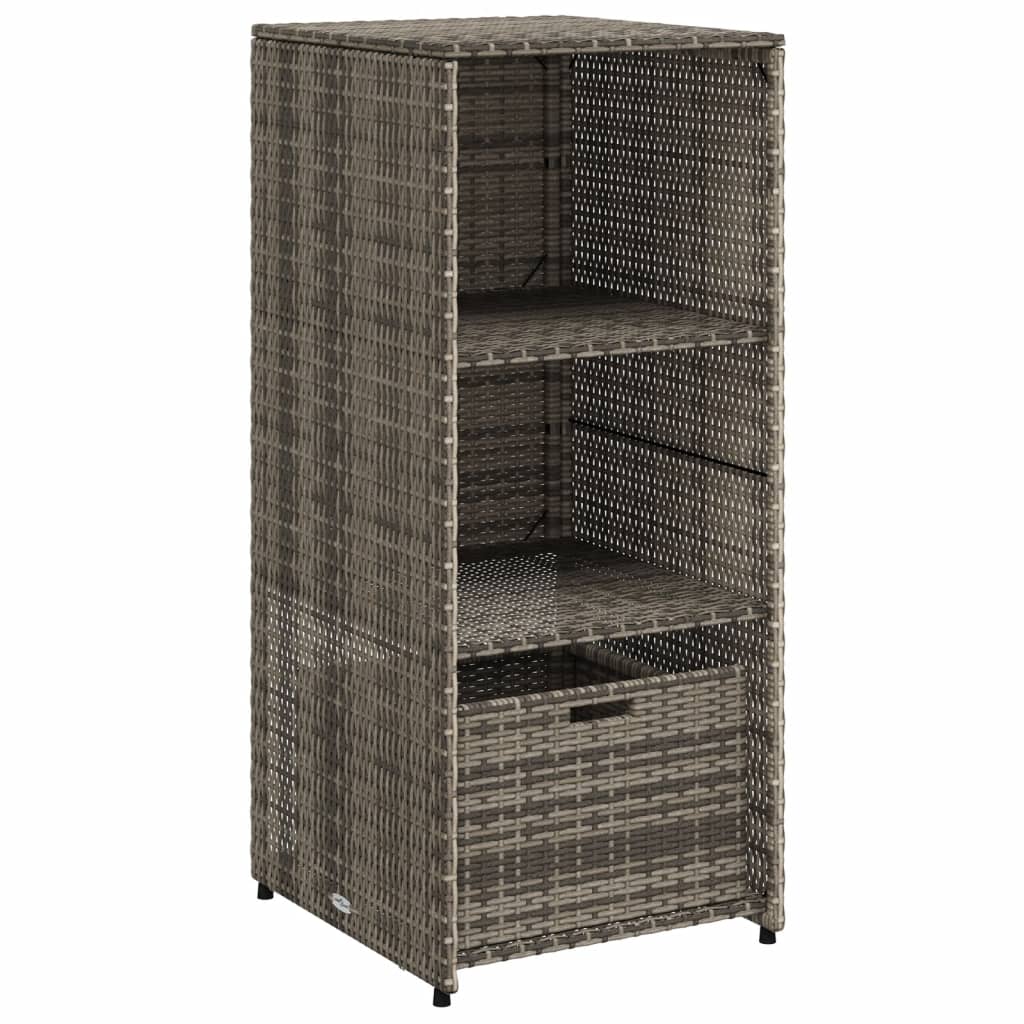 vidaXL Patio Storage Cabinet Gray 19.7"x21.7"x45.3" Poly Rattan