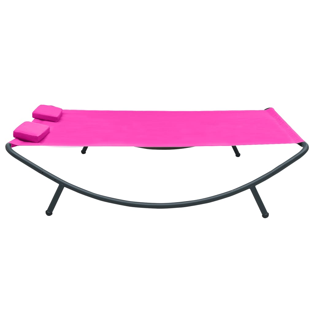 vidaXL Patio Lounge Bed Fabric Pink