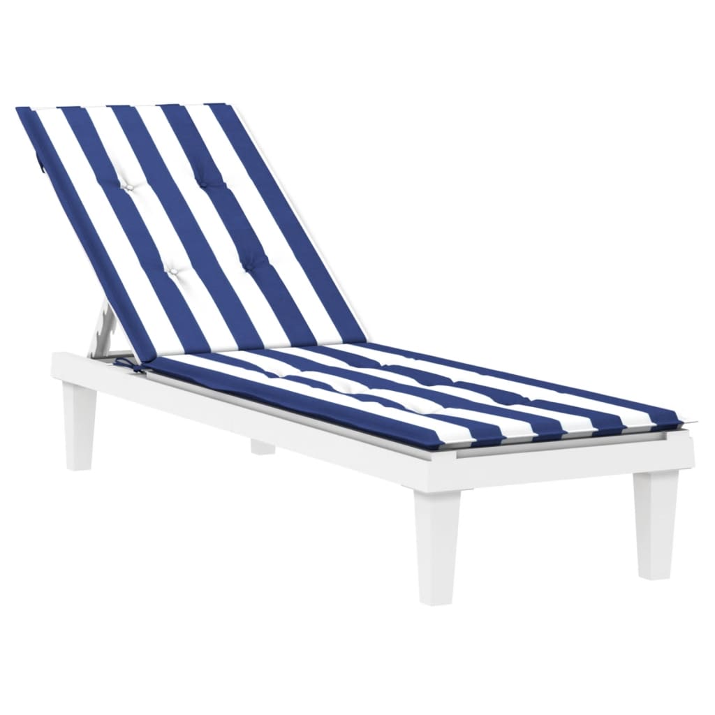 vidaXL Deck Chair Cushion Blue&White Stripe Oxford Fabric