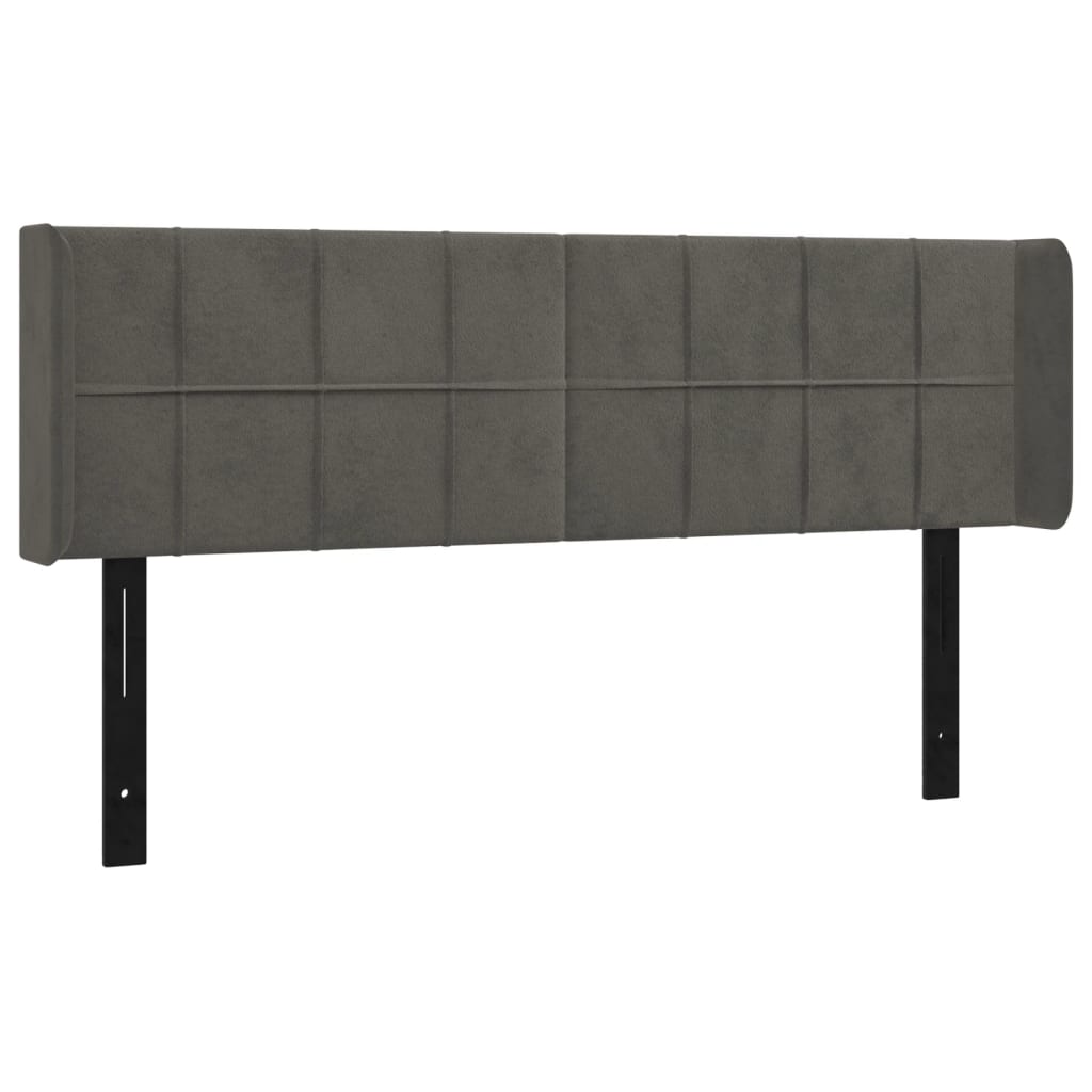 vidaXL LED Headboard Dark Gray 57.9"x6.3"x30.7"/34.6" Velvet