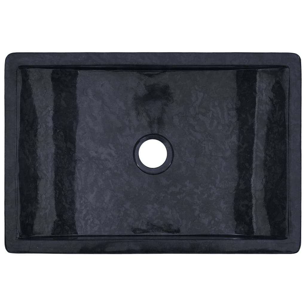 vidaXL Sink 17.7"x11.8"x4.7" Marble High Gloss Black