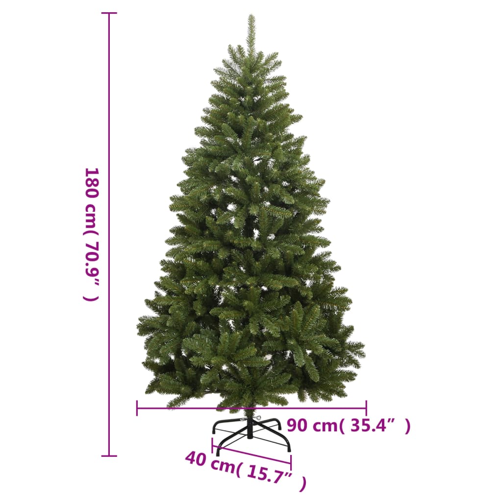 vidaXL Artificial Hinged Christmas Tree 300 LEDs & Ball Set 70.9"