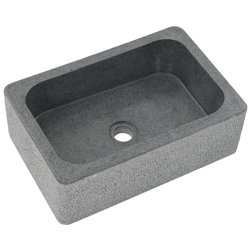 vidaXL Sink 17.7"x11.8"x5.9" Riverstone Black