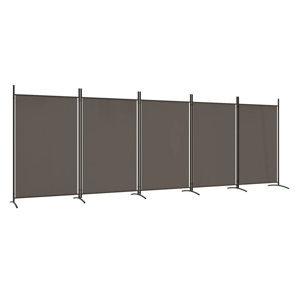 vidaXL 5-Panel Room Divider Anthracite 170.5"x70.9" Fabric