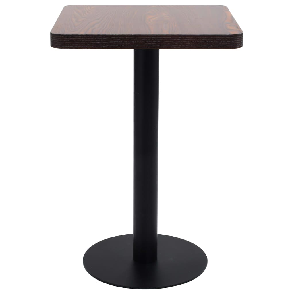 vidaXL Bistro Table Dark Brown 19.7"x19.7" MDF