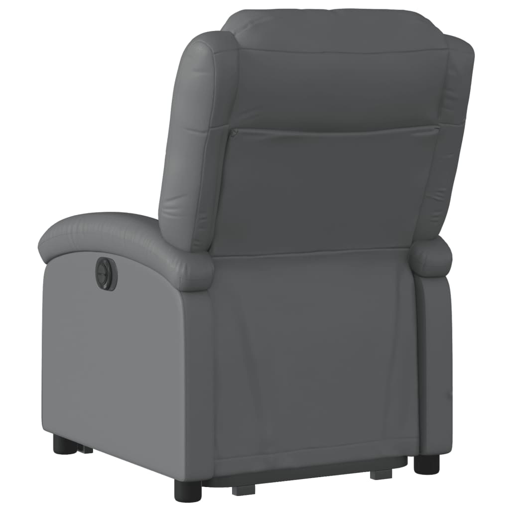 vidaXL Electric Stand up Recliner Chair Gray Faux Leather