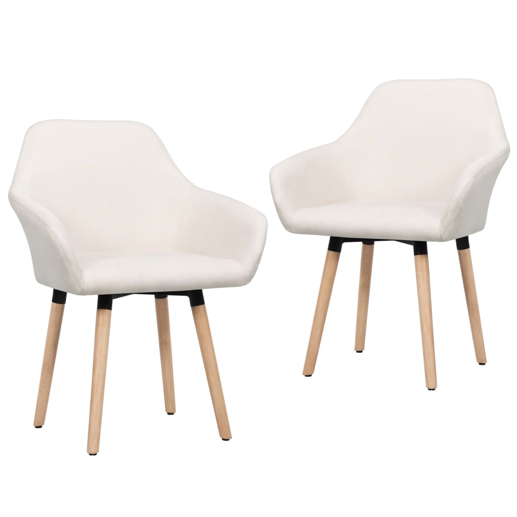 vidaXL Dining Chairs 2 pcs Cream Fabric