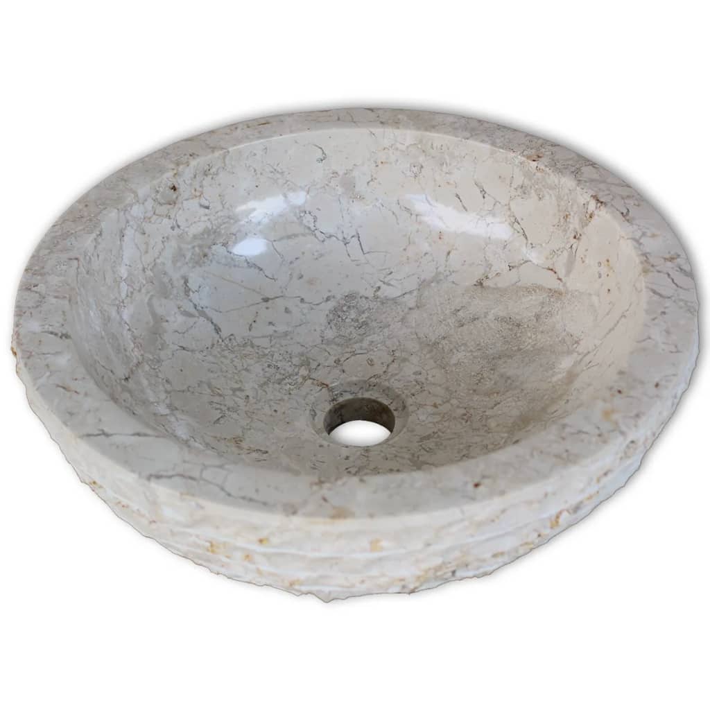 vidaXL Basin Marble 15.7" Cream