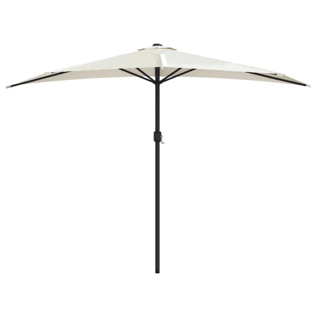 vidaXL Garden Parasol with Aluminum Pole Sand 118.1"x61" Half