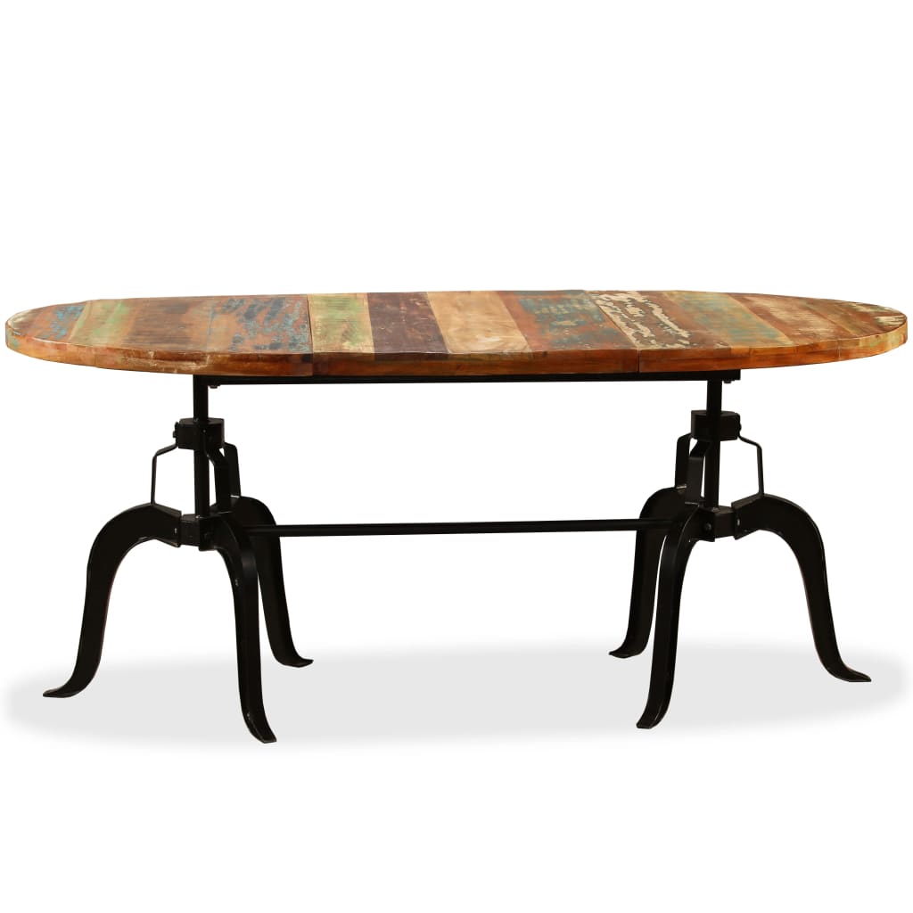 vidaXL Dining Table Solid Reclaimed Wood and Steel 70.9"