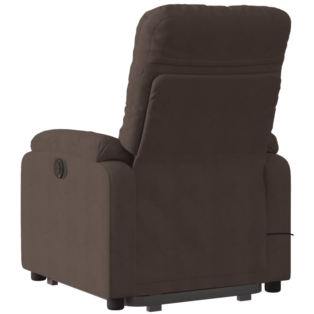 vidaXL Electric Stand up Massage Recliner Chair Brown Microfiber Fabric