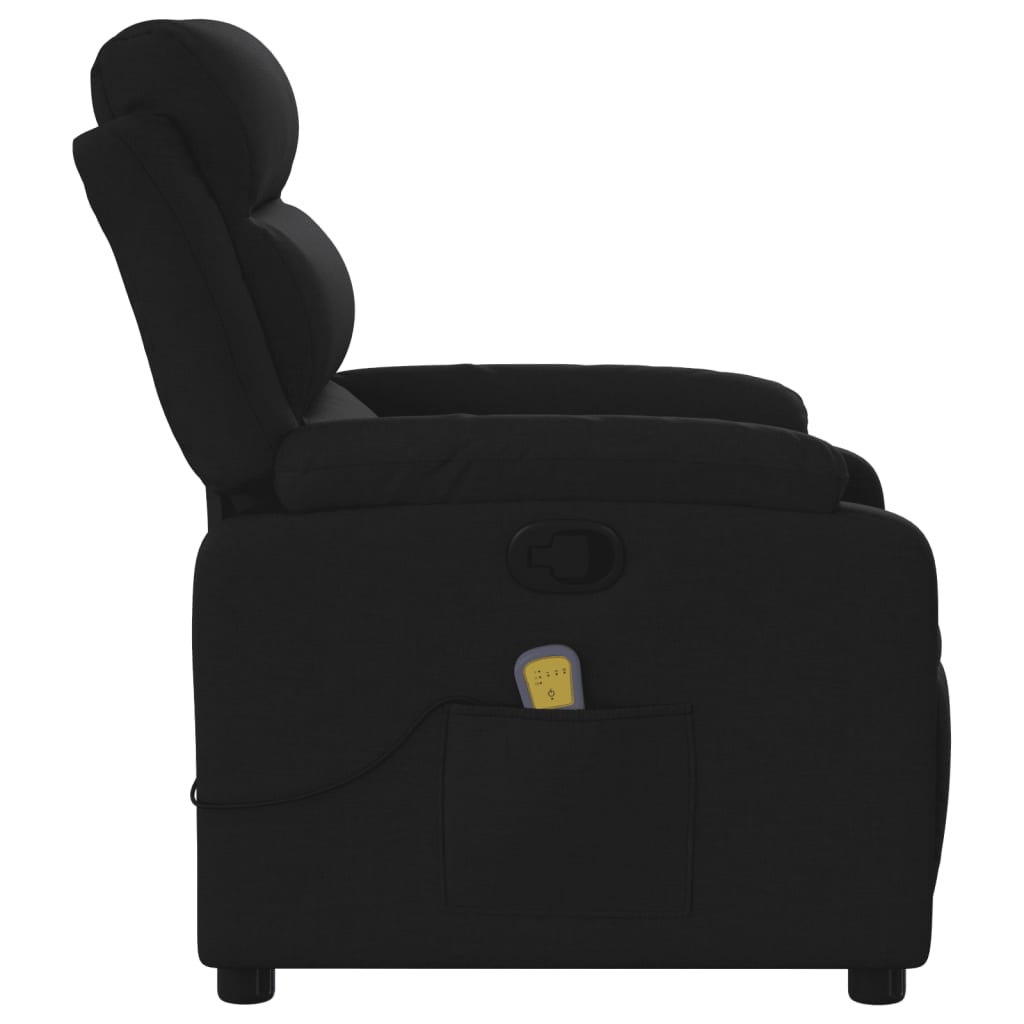 vidaXL Massage Recliner Chair Black Fabric